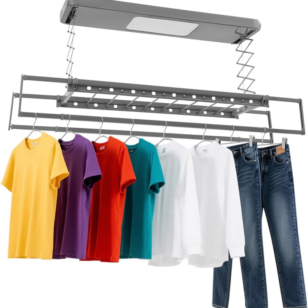 Calviero® Elektrisch droogrek - Wasrek - Verwarmd - Aluminium - Uittrekbaar en afstandsbediening
