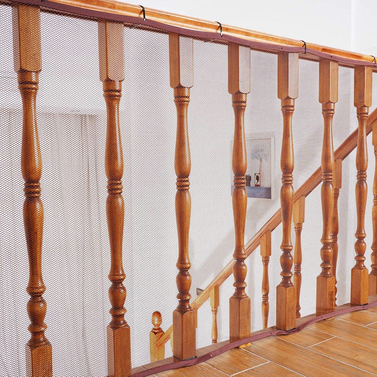 Babyveiligheidsnet, 3 x 0,9 m, veiligheidsnet voor kinderen, speelgoed, huisdieren, donkerbruin