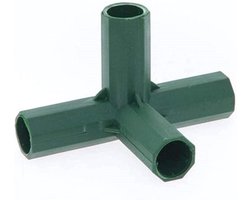 15 stuks broeikasframe connectoren kunststof PVC fitting ondersteuning tuinbouw frame gebouw ondersteunt fruitkooien netten frames hekwerk riet staven stakes connectoren (groene 4 weg hoek connector 11MM)