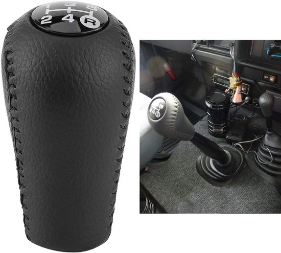 Schakelknop 5 Versnellingen - Pookknop Handbal - Auto Interieur - Hoogwaardig Leer - 136 Gram — afbeelding 4
