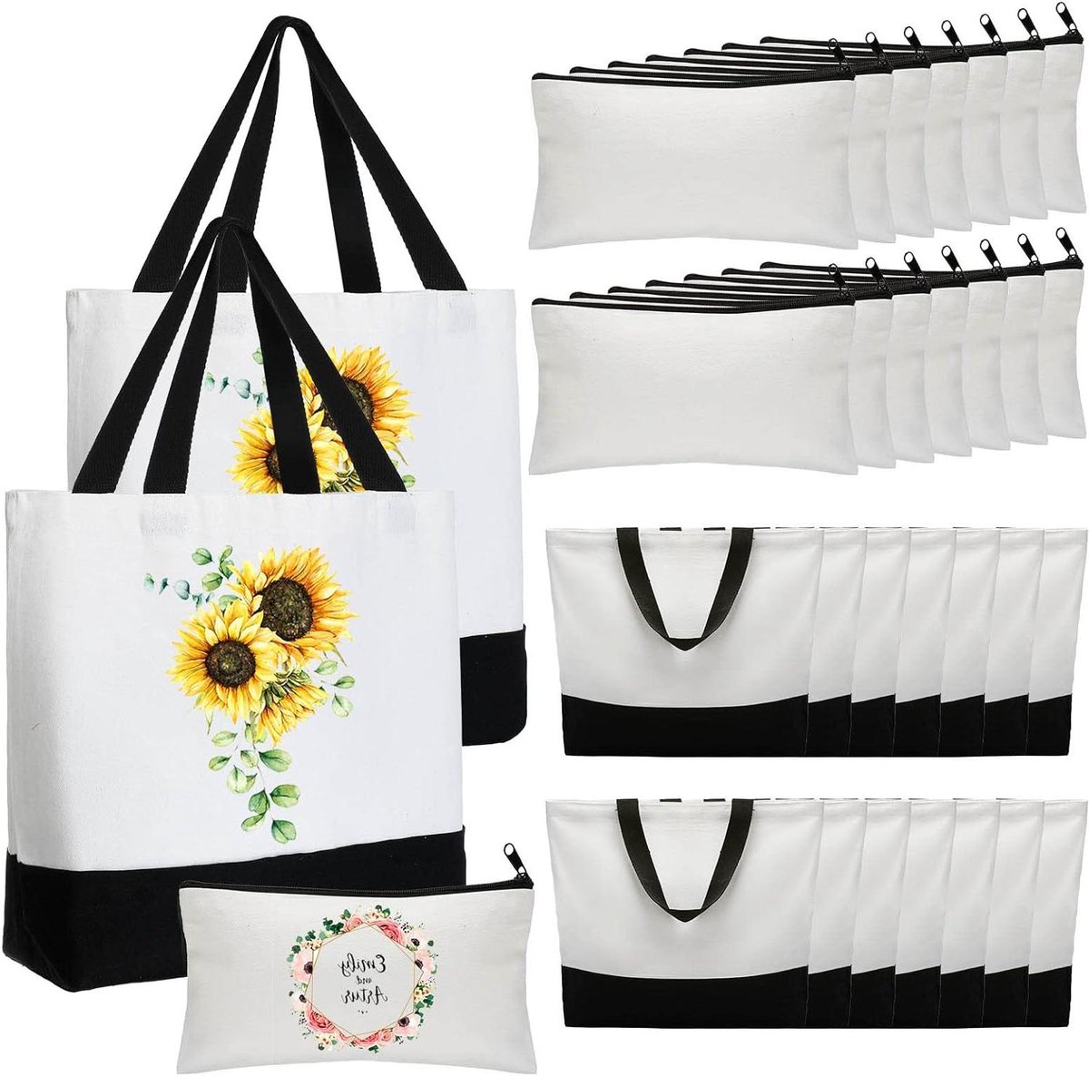 Canvas Draagtassen - Make-up Tassen - Doe-het-zelf Sublimatie - Machine Wasbaar - 47 x 12 x 38 cm - Blanco