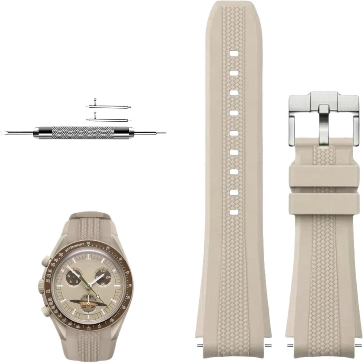 Siliconen Horlogeband - Rubberen Band - Horloge Vervanging - Gebogen Einde - 20mm