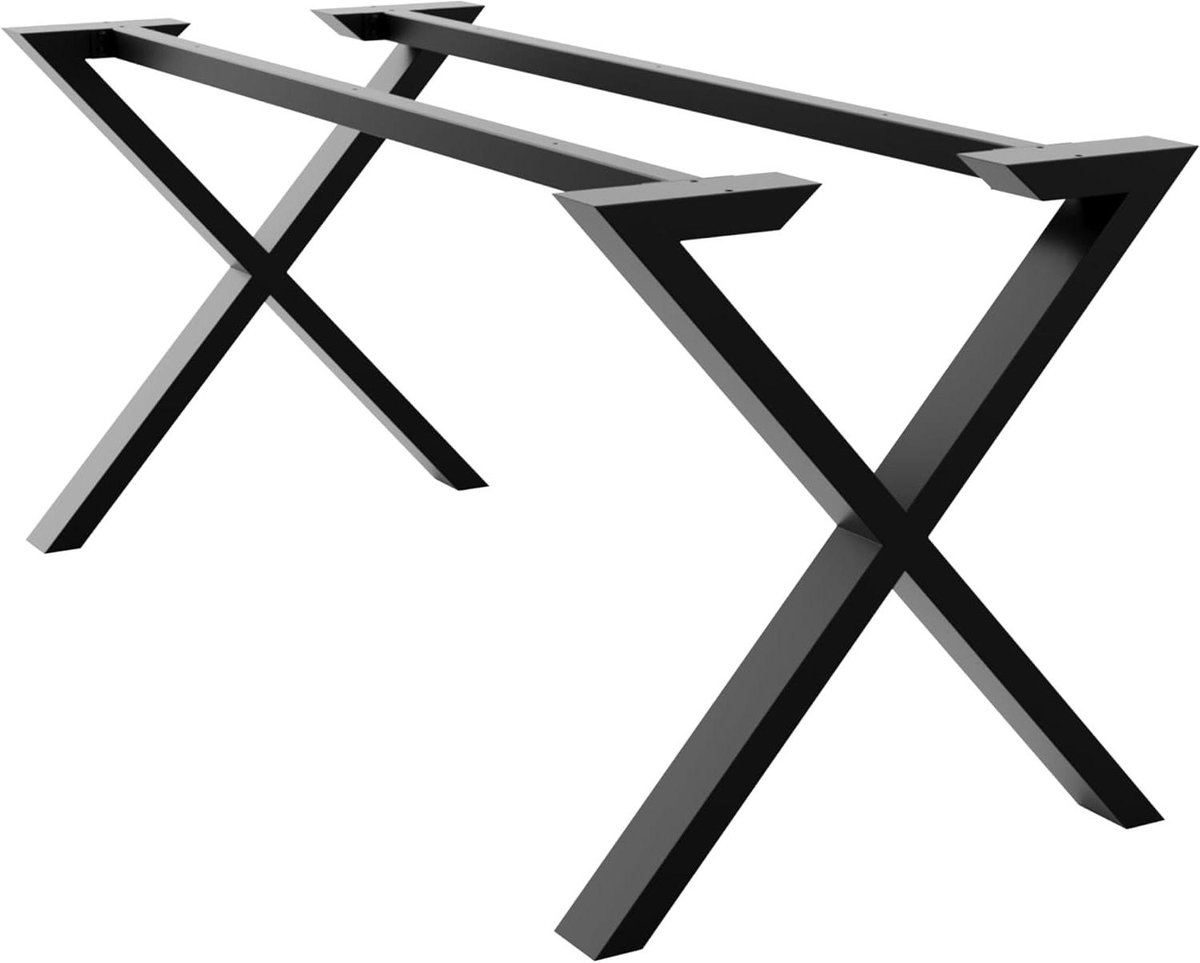Tafelpoten Metaal - Onderstel Tafel - Meubels Maken - Zwaar Belastbaar - 140x70x72cm - Zwart