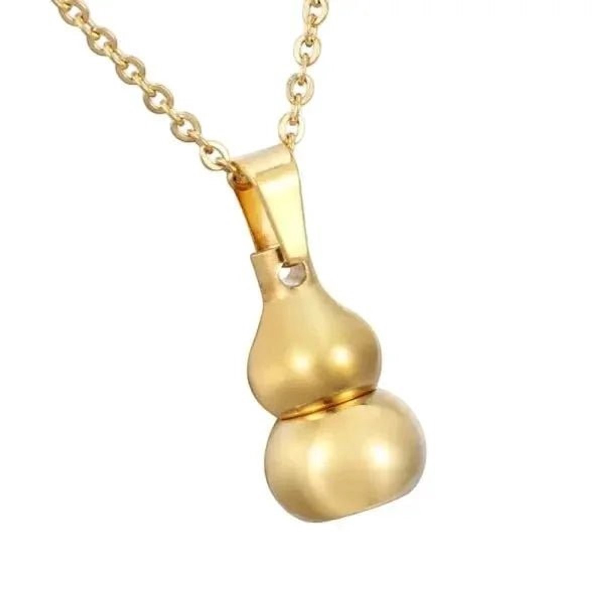 Aramat Jewels | Gedenkhangers | Ashanger Kalebas – 3x1,4cm RVS Staal Goudkleurig & Zilverkleurig | Goudkleur | |15mm | Staal | Volwassenen | Verkleurd niet