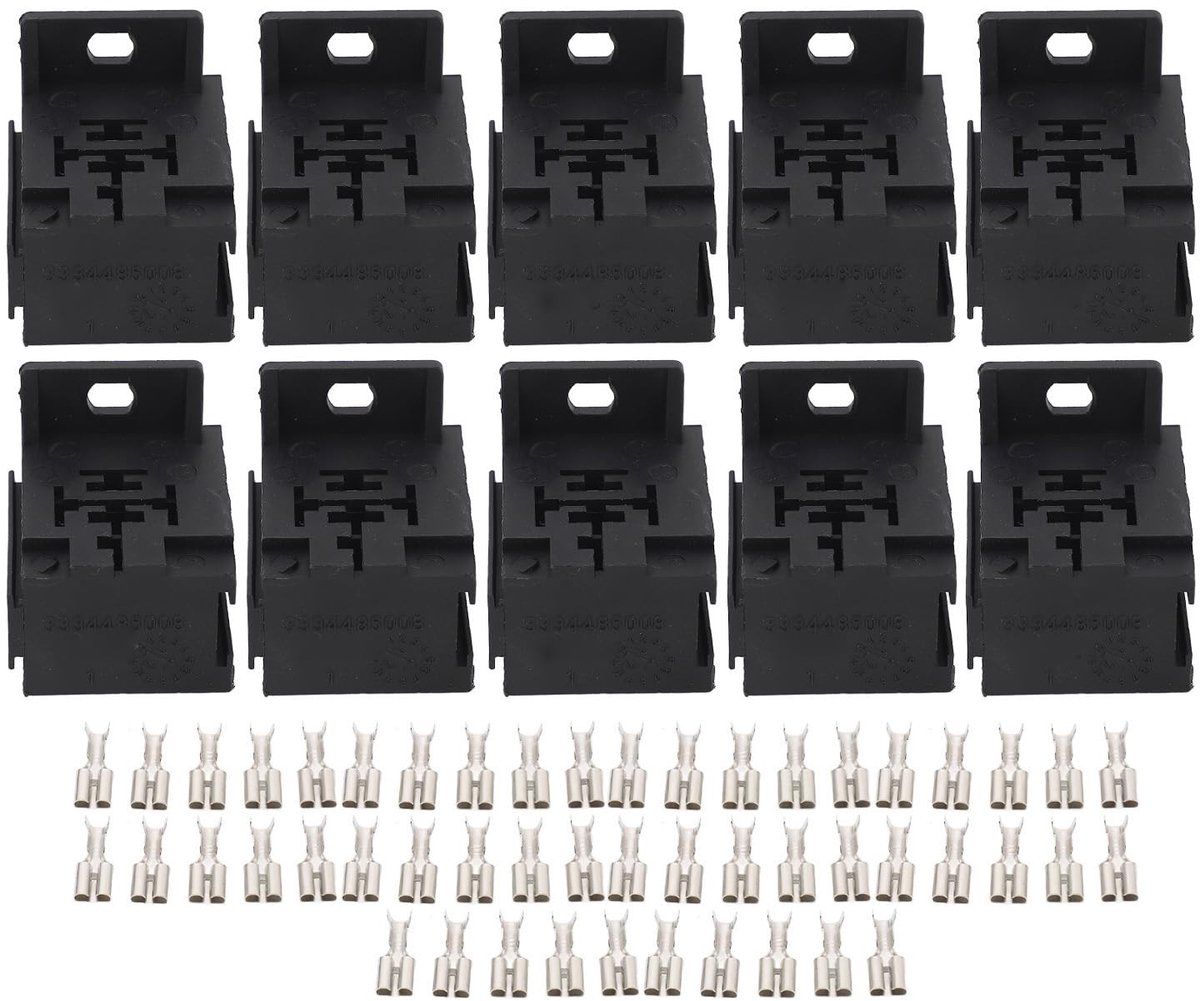 Store_8 - Relais socket - 10 stuks 5P 40A relais socket - Eenvoudige demontage en montage - ABS materiaal - Vlamvertragend en slijtvast - Geschikt ...
