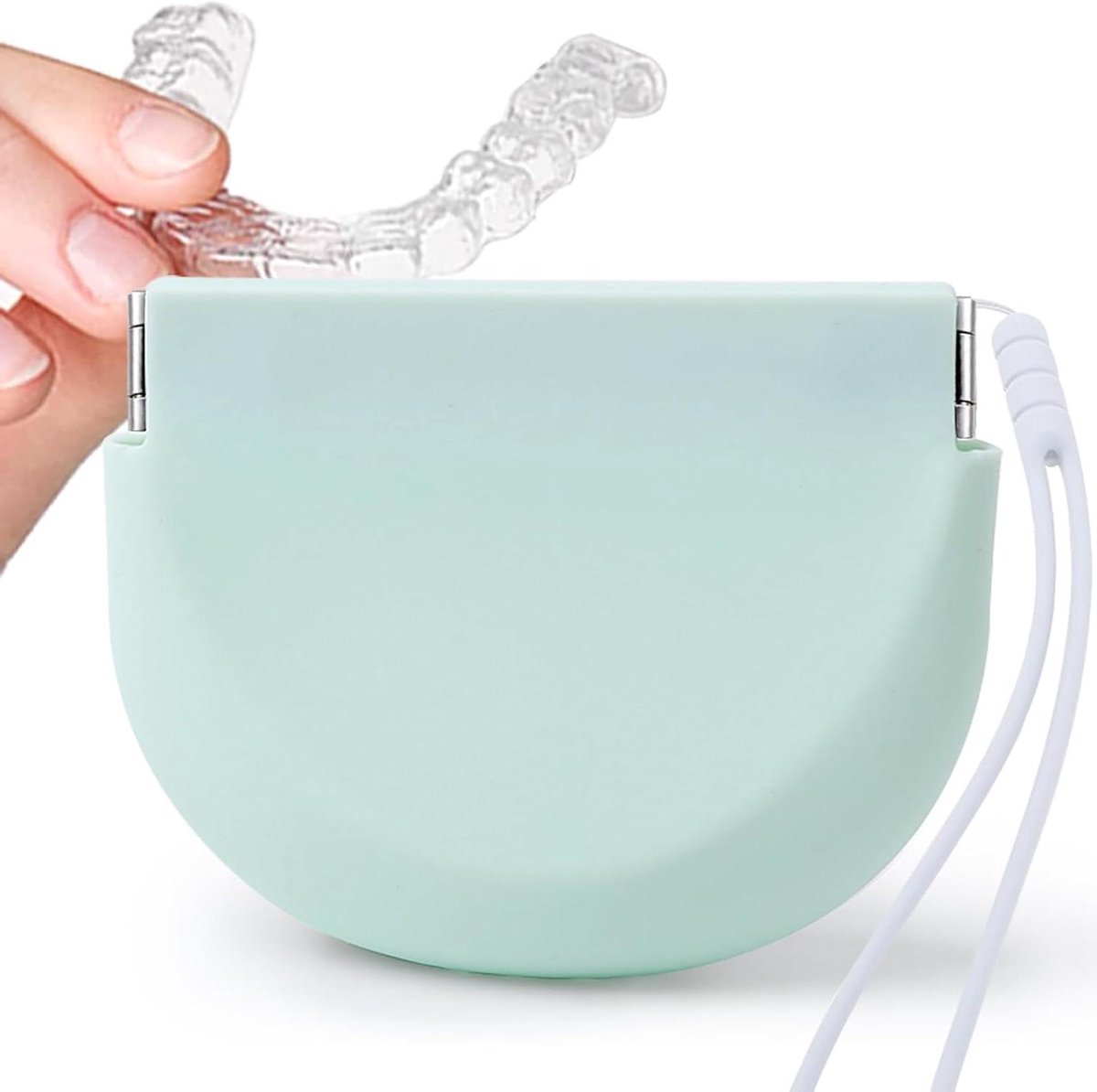 Bewaarkoffer Kunstgebit - Retainer Case Mondbescherming - Reizen en Opslag - Ventilatiegaten Squeeze Top - 9.4 cm x 7.6 cm