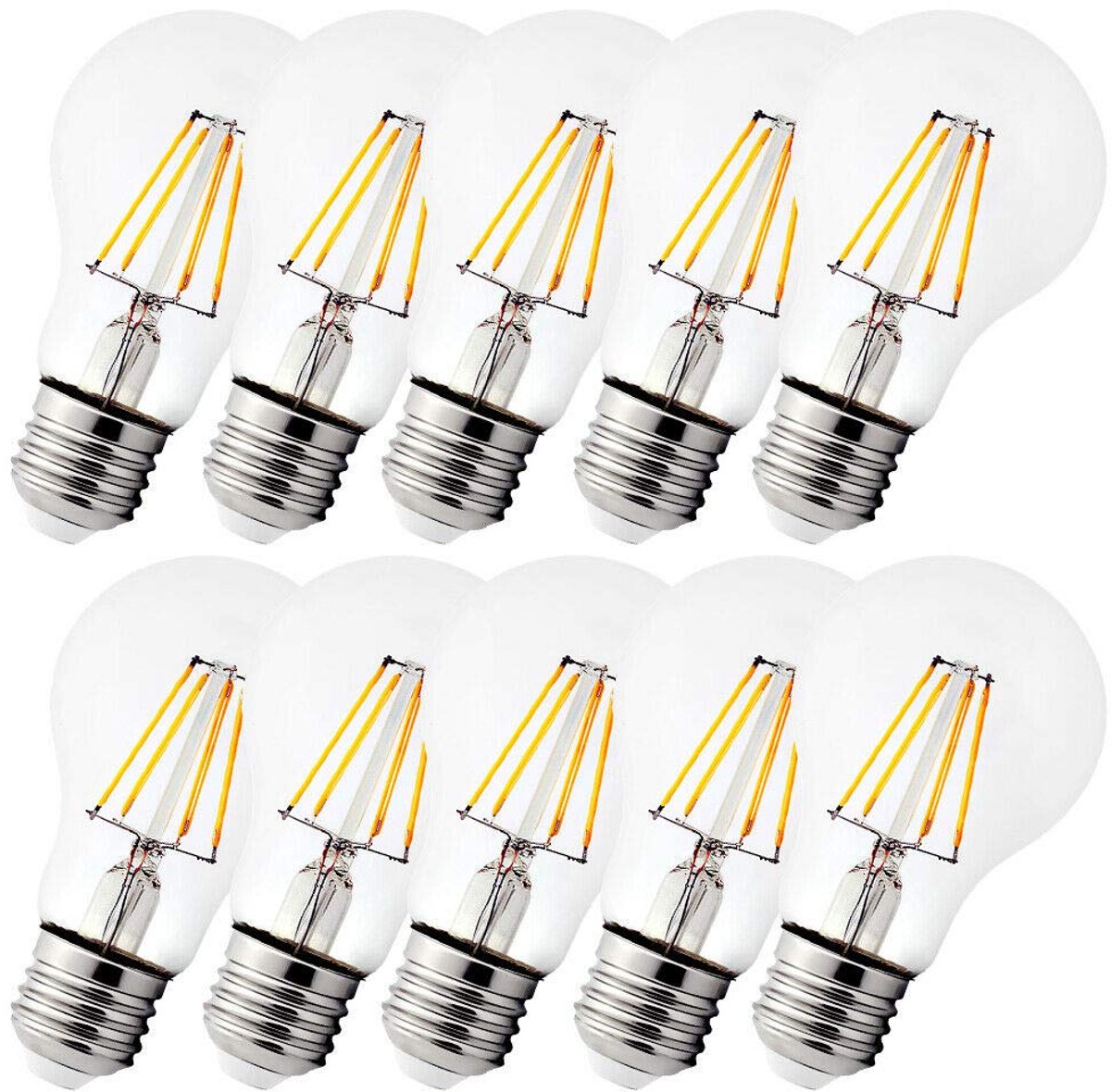 Kwazar Luminaire SET 10x LED-filamentlampen E27 A60 8W 230V warmwit gloeilamp warmwit Edison