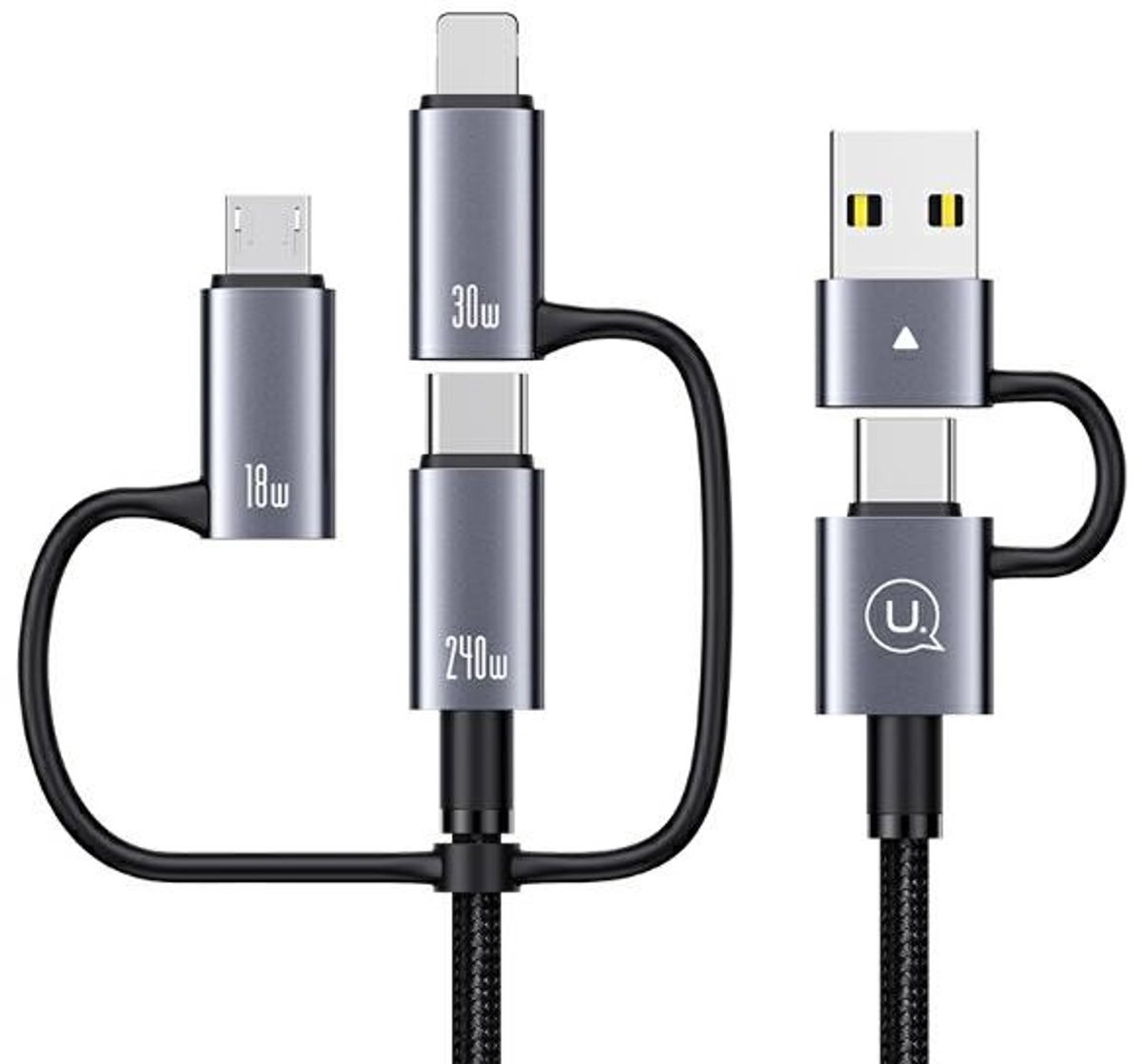 USAMS Serie - Kabel - 240W - 6-in-1 - Snel Opladen - 2m