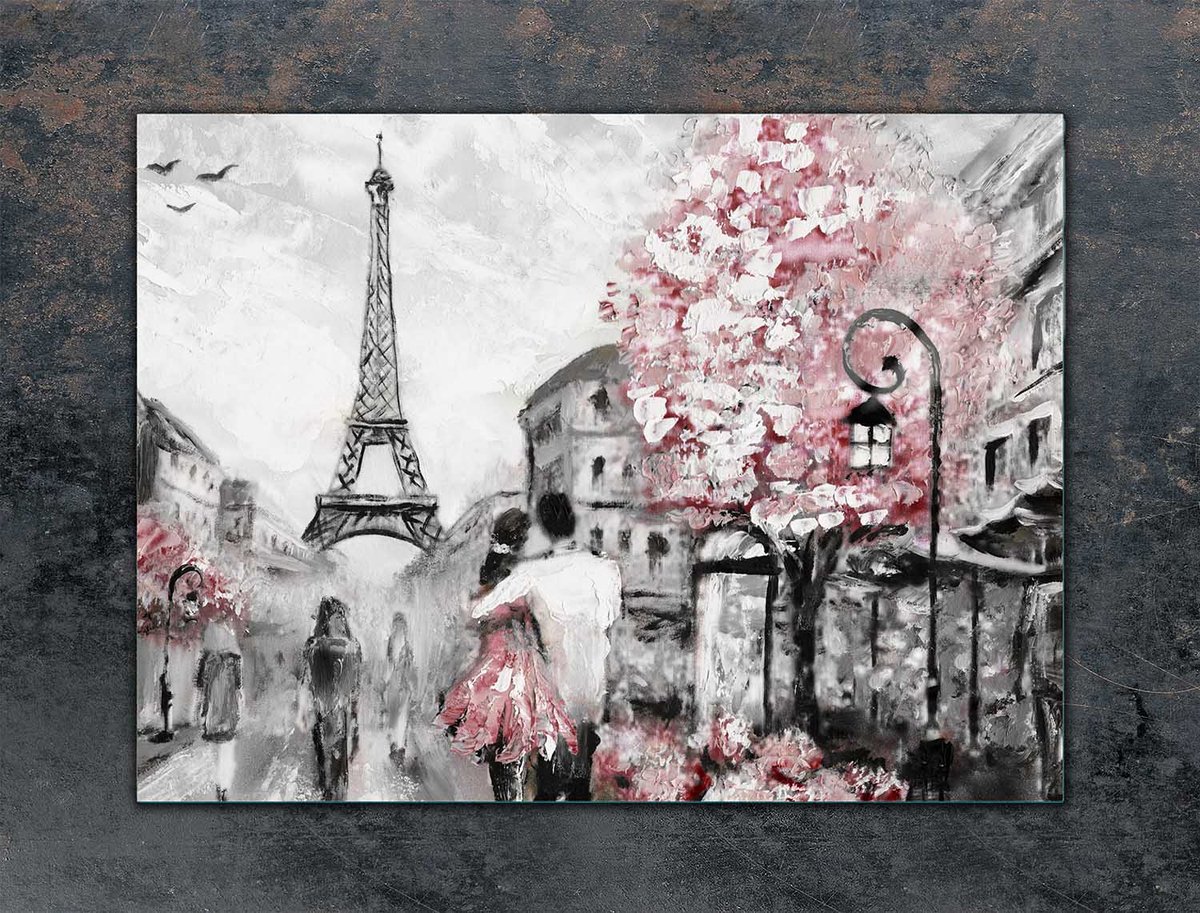 TMK ArtDeko - Snijplank - Glas - Paris Motief - 70x52 cm
