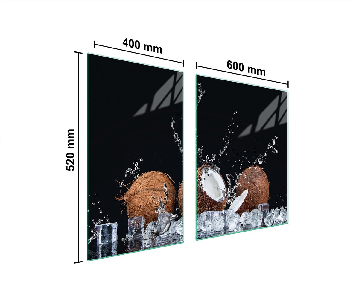 TMK ArtDeko - Glazen Koekplaat - 100x52 cm - Snijplank - Kokos
