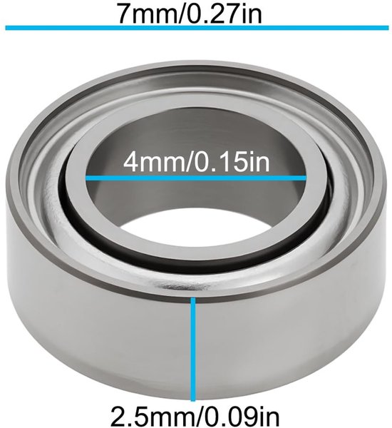 SnelShoppen - 2Pcs Visspoel Lagers 4x7x2.5mm Vervangingen voor Shimano Vanford en Rarenium - Hoogwaardige Kogellagers voor Optimaal Vissplezier van Snelshoppen — afbeelding 5