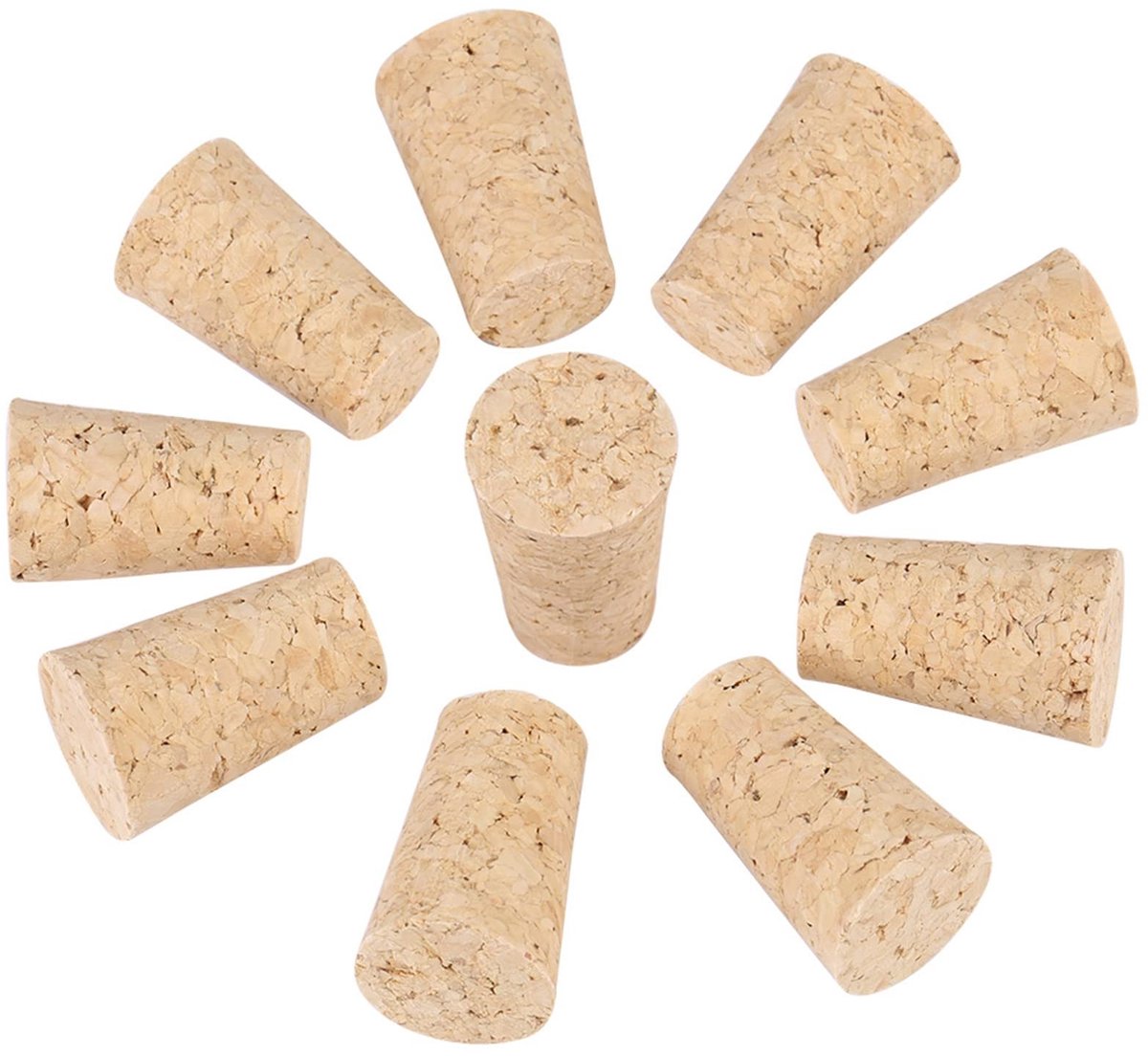 Allecto - Houten Taps Kurkstoppers - 10 Stuks - Ideaal voor Wijn en Bier - 100% Gloednieuw - Gebruiksvriendelijk - Perfect voor Thuisfeest en Resta...