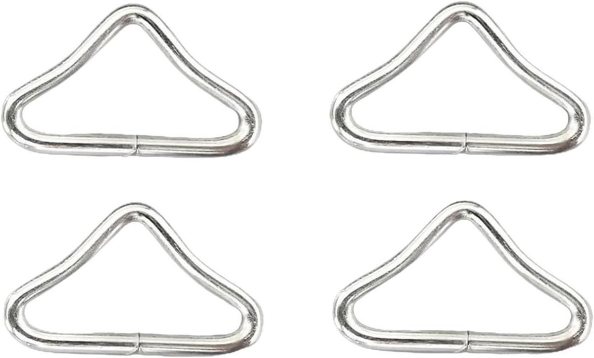 Trampoline V-ringen - Driehoeksgespen reparatie - Veilig springplezier - Gegalvaniseerd staaldraad - 4 stuks - Zilver