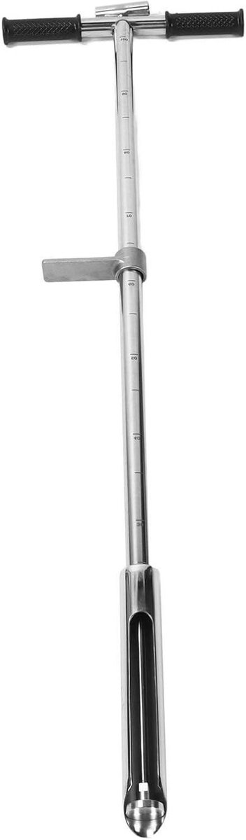 Bodemtestsonde - Bodemtester Grondsonde - Bodemmonsters Nemen - Met Pedaal en Handvat - 105 cm - Zilver