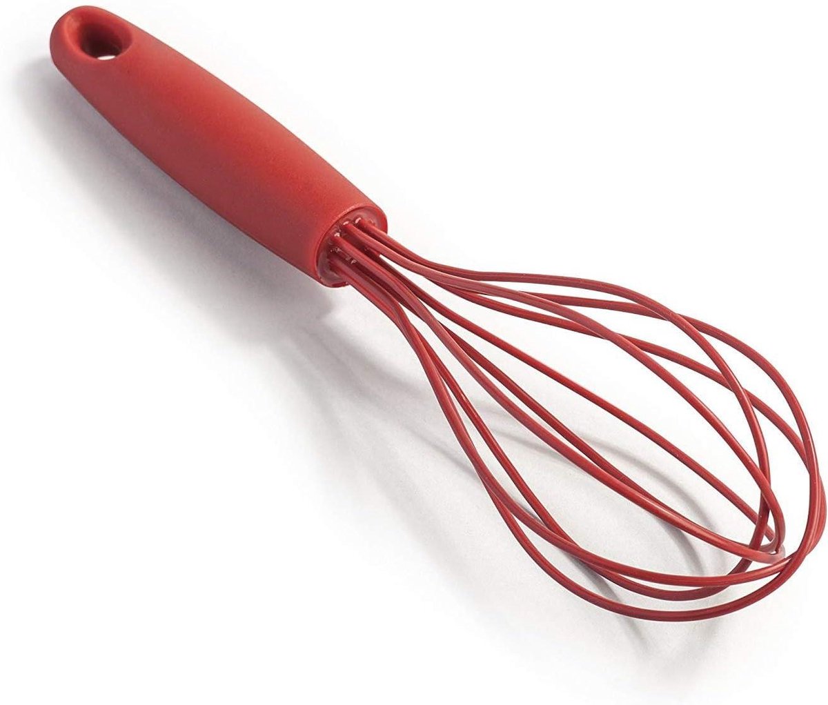Siliconen Garde - Klop Garde - Koken en Bakken - Niet Krassend Ontwerp - 25 cm - Rood