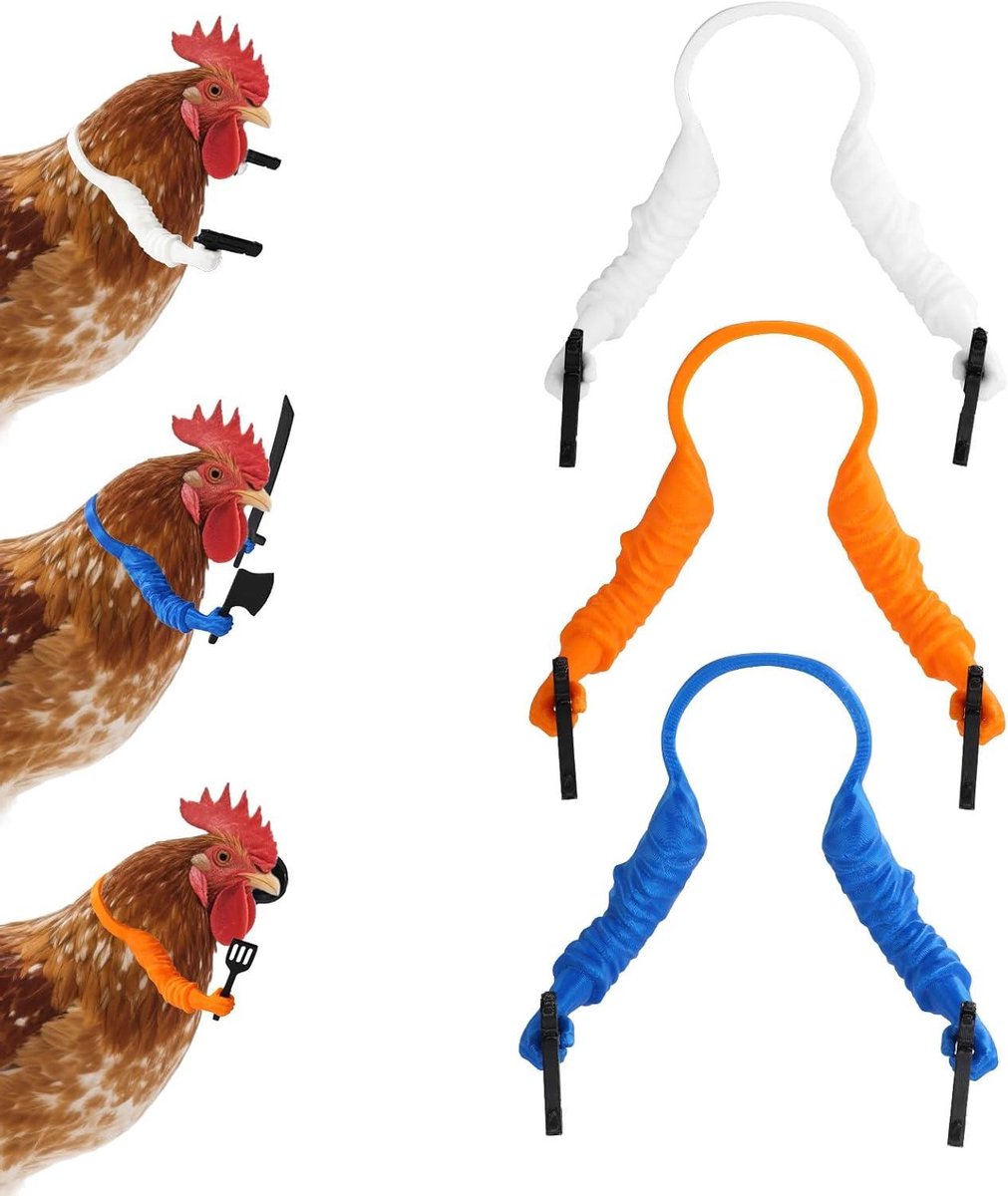 Kippenarmen Set - Kippen Accessoires - Boerderij Grappen - 3D Geprint Plastic - 11 cm - Veelkleurig