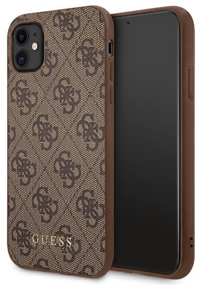 Guess 4G Back Case - Geschikt voor Apple iPhone 11 (6.1") - Bruin