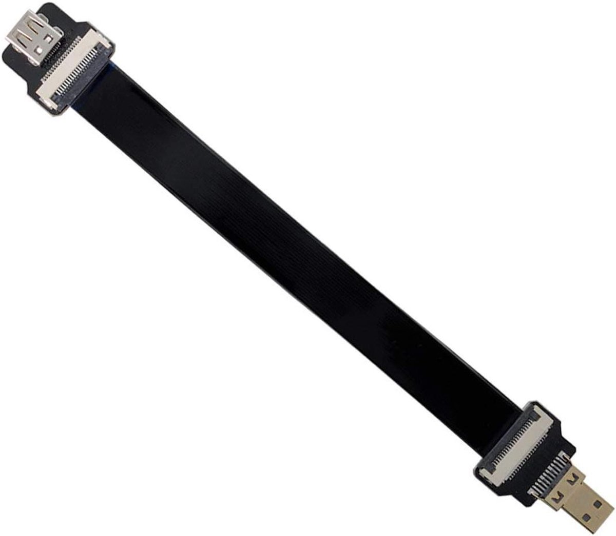 Micro HDMI Verlengsnoer - FPC Kabel - Video Opnemen - Platte Flexibele Kabel - 10 cm - Zwart