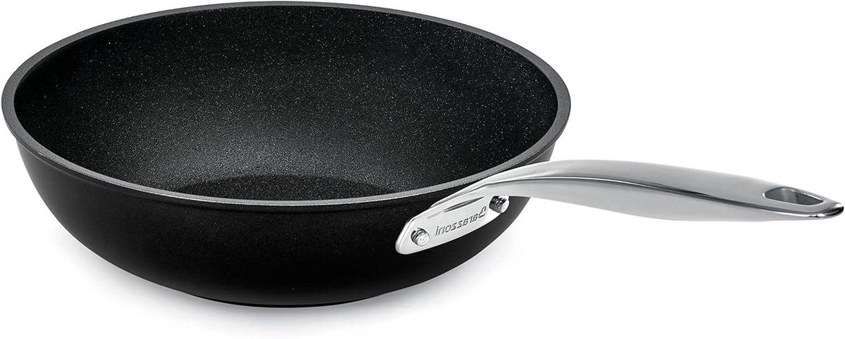 Wok Pan - Roerbakpan Wok - Snel Roerbakken - Titan Pro Coating - Ø 28 cm - Zwart