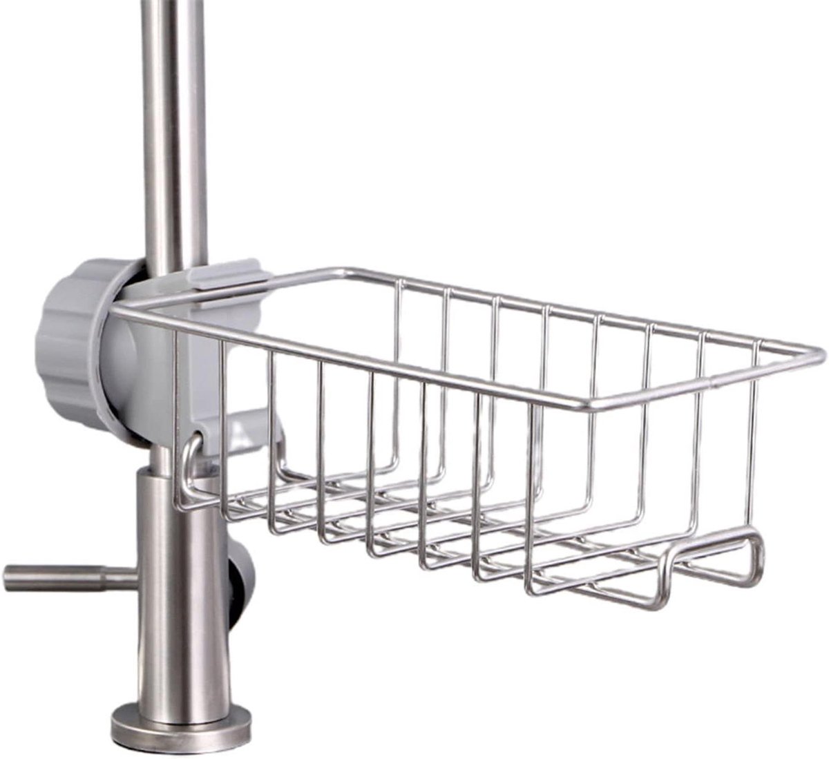 Keuken Opbergrek - Kraan Organizer - Aanrecht Ordenen - Roestvrij Staal - 20-25mm Kraan - Zilver
