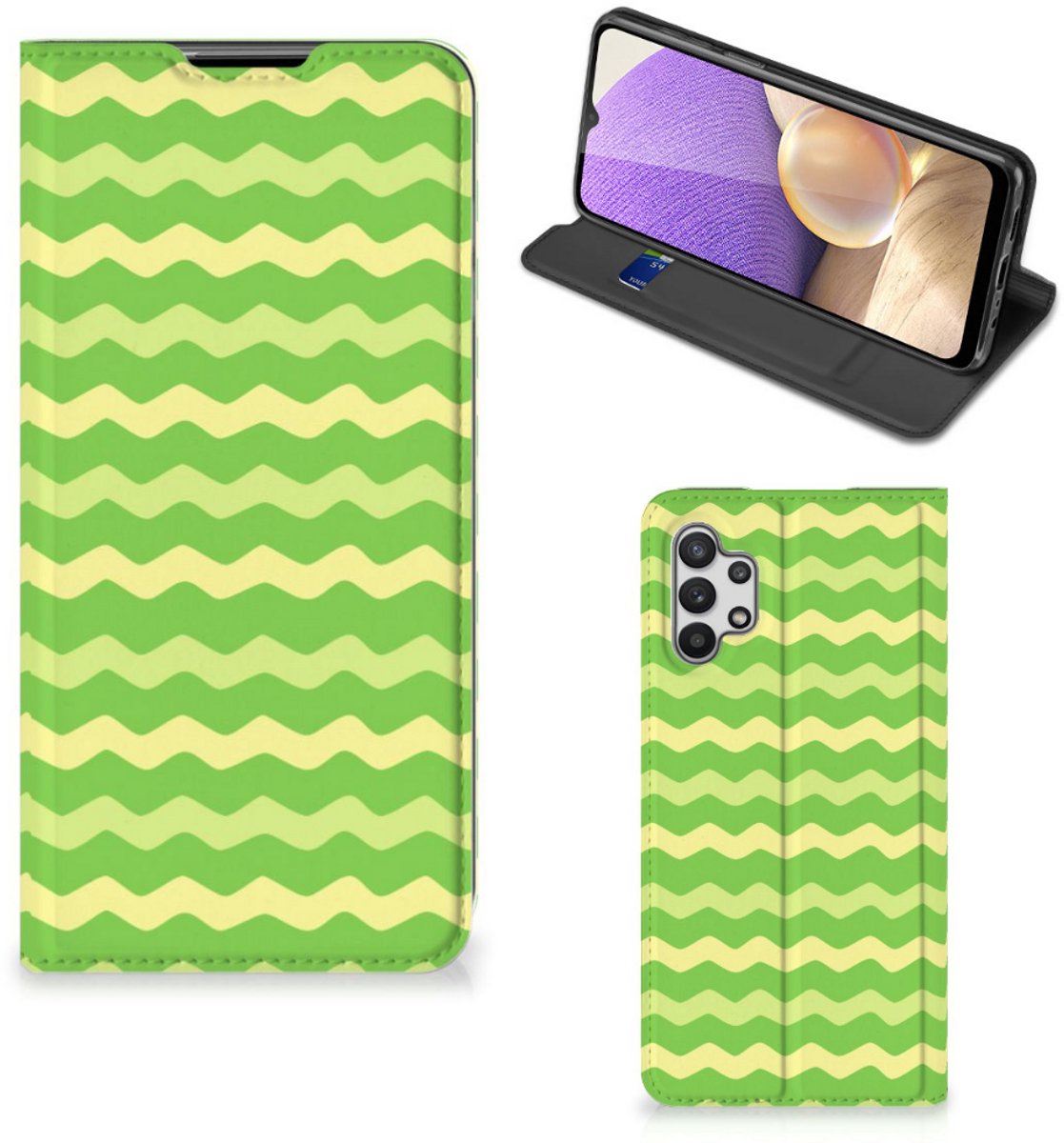 Samsung Galaxy A32 5G Hoesje met Magneet Waves Green