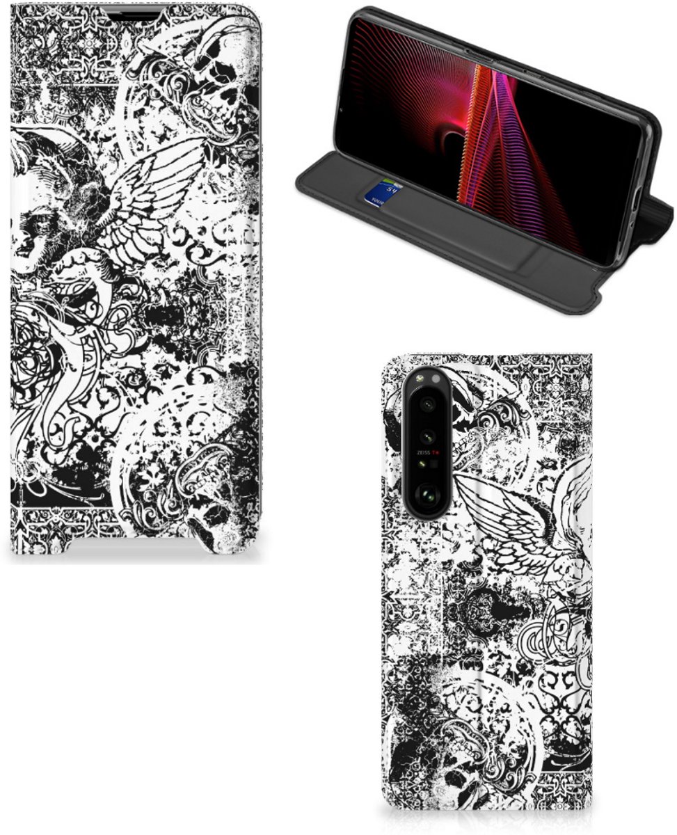 Standcase Hoesje voor Mobiel BookCase Sony Xperia 1 III Skulls Angel