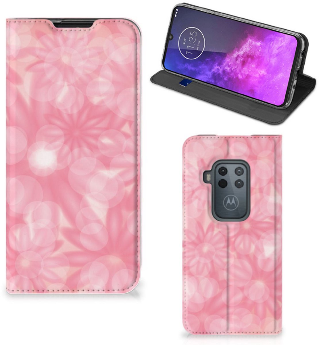 Motorola One Zoom Smart Cover Spring Flowers
