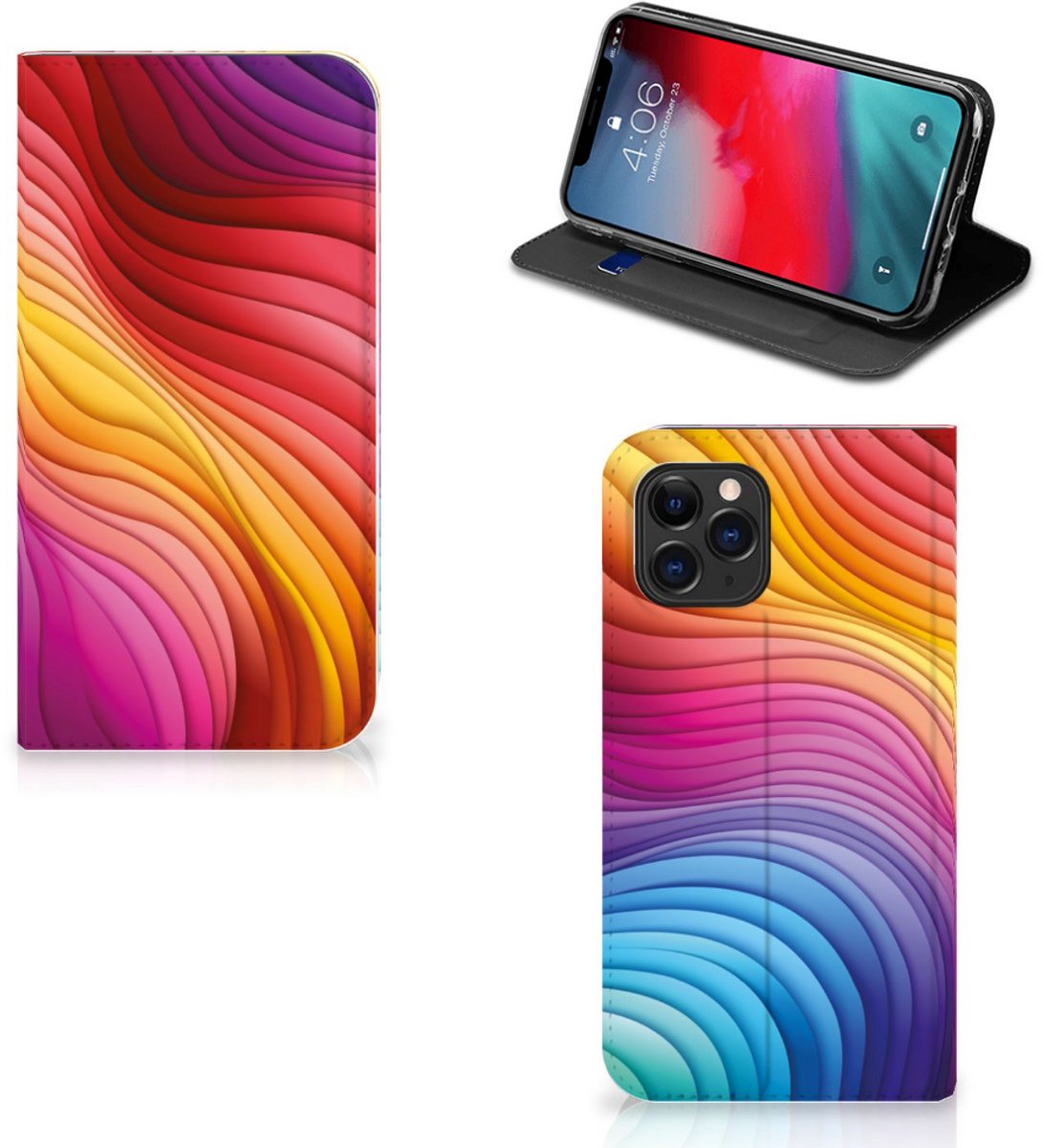 Book Case voor Stand Case voor Apple iPhone 11 Pro Regenboog