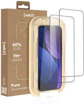 NEKIT Pure - Duo Pack Tempered Glass Geschikt voor iPhone 17 Pro Max - 9H+ Gehard - GRS Gerecycled Glas - Screen Protector met Installatiebox - Case Friendly