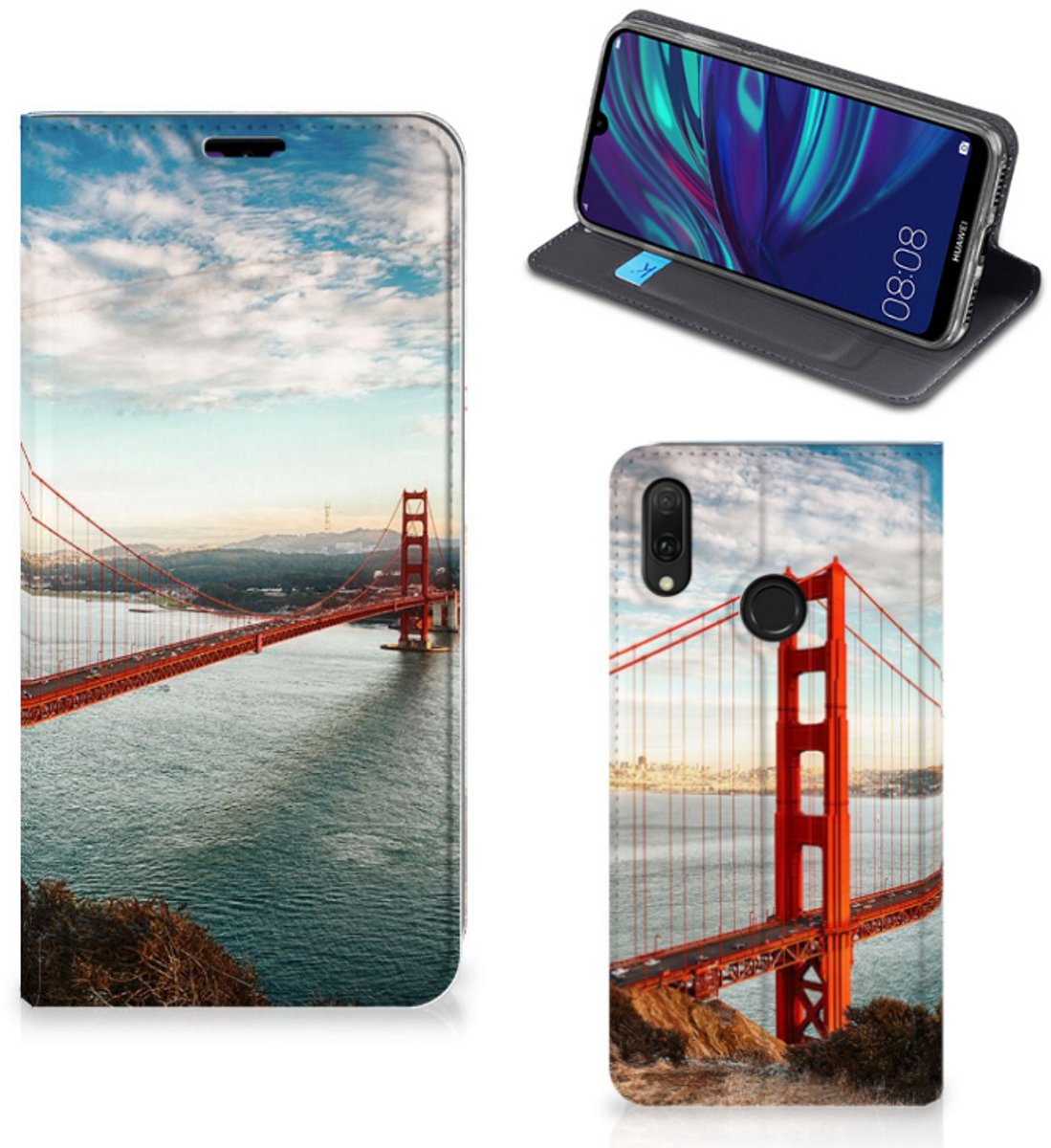 Huawei Y7 hoesje Y7 Pro (2019) Book Cover Golden Gate Bridge