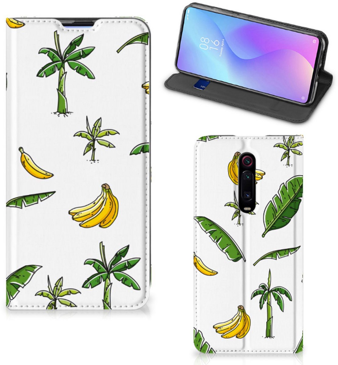 Book Case voor Xiaomi Mi 9T Pro Smart Cover Banana Tree