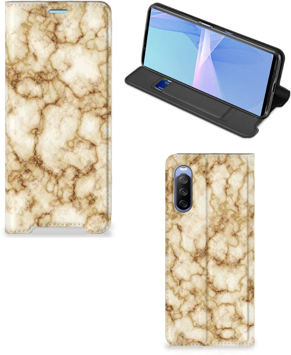 Sony Xperia 10 III Standcase Marmer Goud