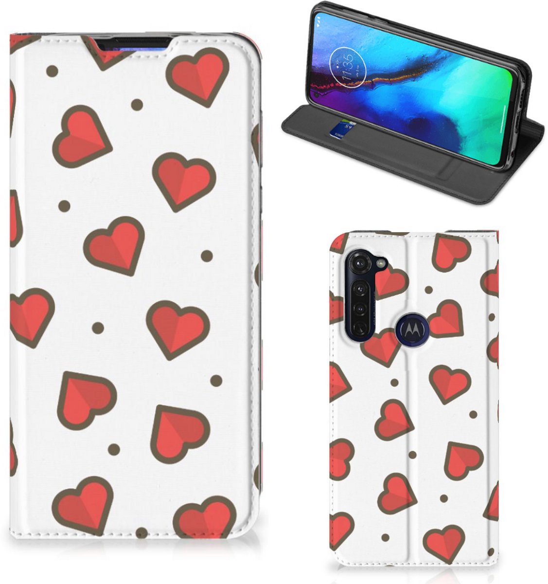 Motorola Moto G Pro Hoesje met Magneet Hearts
