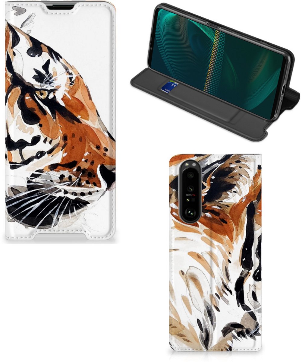Bookcase Sony Xperia 5 III Watercolor Tiger
