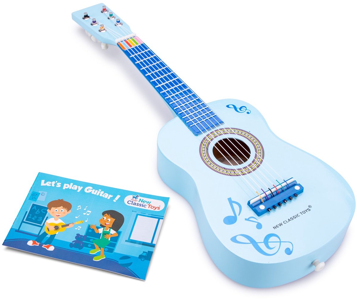 Woet® Houten Speelgoedgitaar met Draagriem - Blauw met Muzieknoten - Speelgoedinstrument - Mijn eerste Gitaar Inclusief Muziekboekje - Speelgitaar voor Kinderen - Vanaf 3 jaar — afbeelding 8