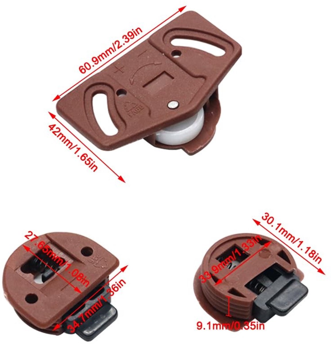 4 Stuks Schuifdeurs Rollers - Duurzame Nylon en Plastic Wielen voor Kasten