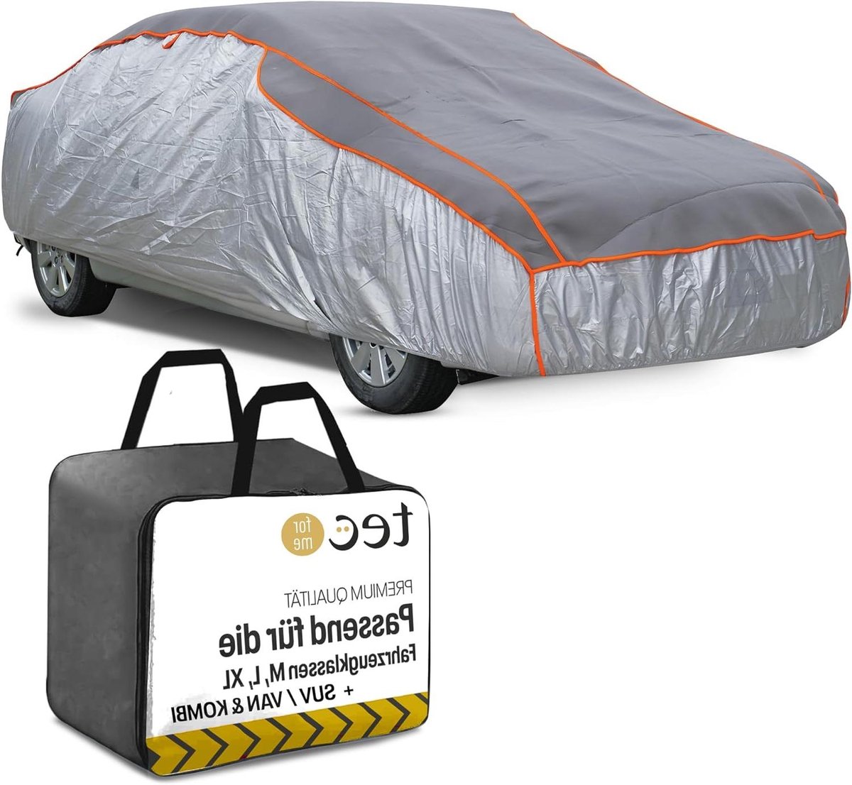 Afdekzeil Hagelbescherming - Autohoes Hagel - Voertuig Beschermen - 4mm Schuimlaag - XL - Grijs