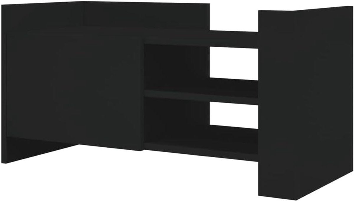 Tv-meubel - Mediabureau Dressoir - Opbergen Entertainment - Omkeerbare deur - 80x35x40 cm - Zwart