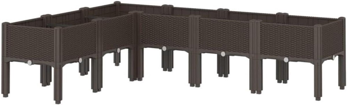 Plantenbak met poten - Bloembak Kweekbak - Klimplanten kweken - Mooie rotan look - 160 x 120 x 42 cm