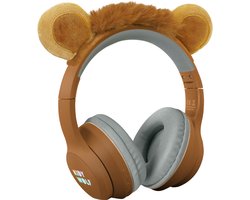 KIDYWOLF KIDYEARS Kinder Koptelefoon Leeuw – 85dB, Bluetooth & Jack, Opvouwbaar, Magnetische Oortjes, 4+