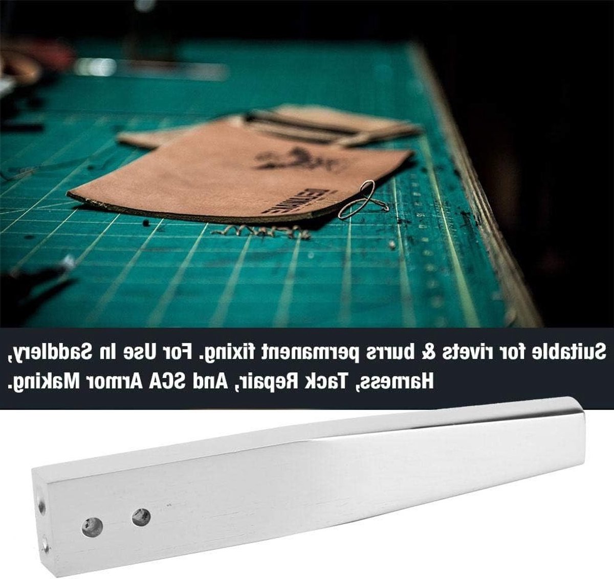 2-in-1 Rvs Copper Rivet Invoegtool voor het Installeren van Leren Rivets en Accessoires