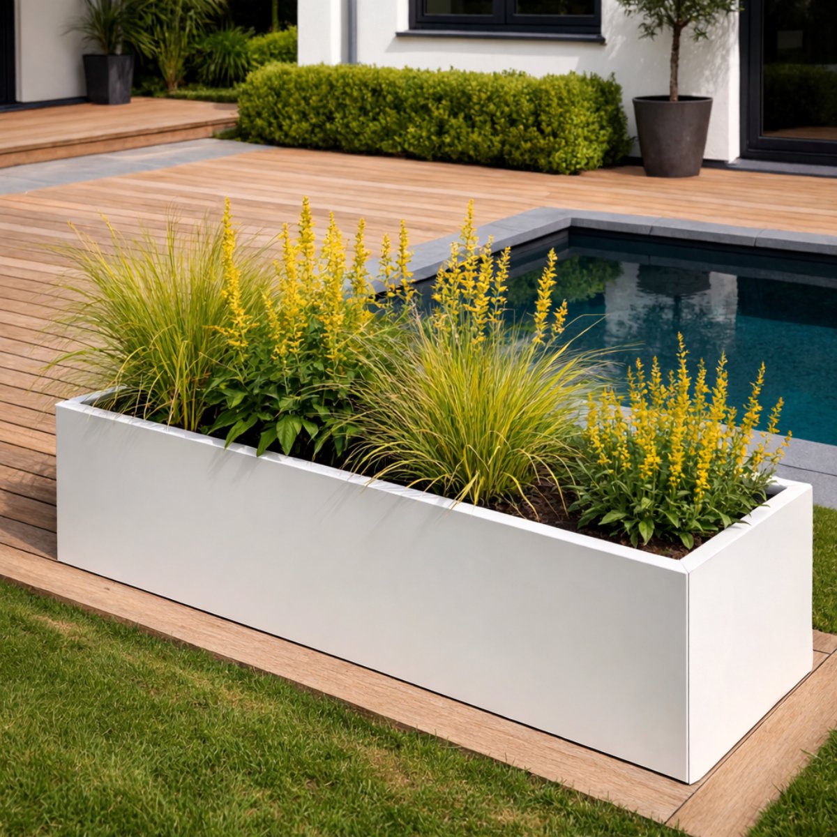 STEAEL VARNI – Stalen Plantenbak – 80 x 40 x 40 cm – Wit