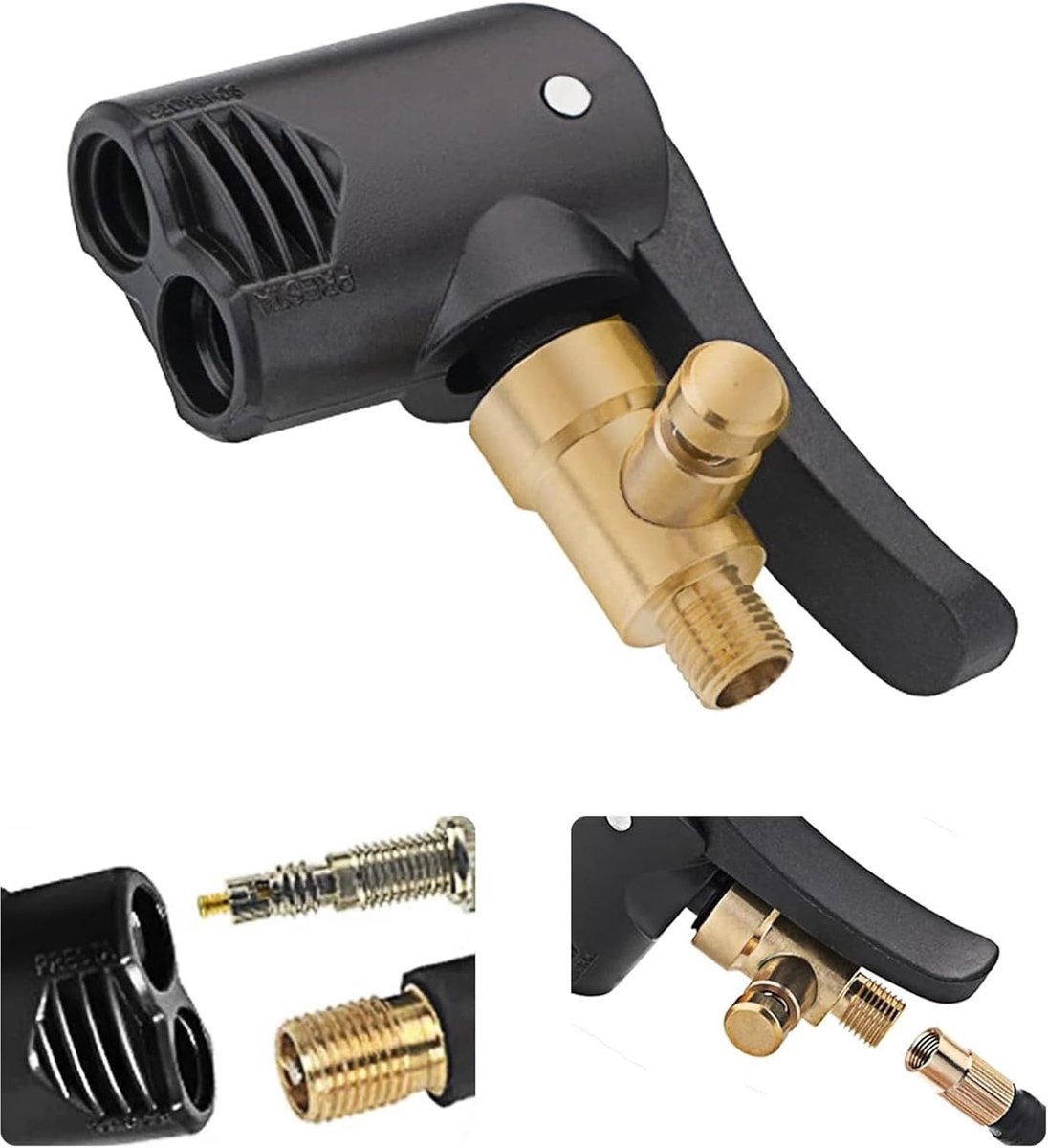 Messing autoventieladapter - 1 stuks voor auto vrachtwagen - bandenpomp en luchtpompen - schroefdraadmondstukken en ventiel