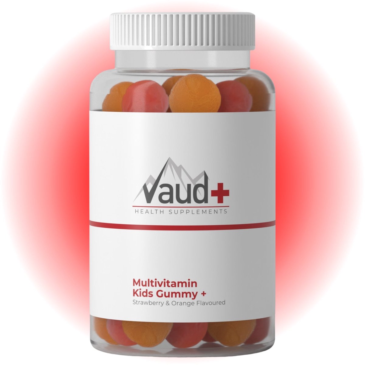 Vaud Multivitamin Kids Gummy - Multivitamine Gummies Kinderen - Aardbei & Sinaasappel Smaak - Rijk Aan Vitamine C, D3, Jodium & Zink - Ondersteunt de Groei, Weerstand en Botten van je Kind - Kindvriendelijke Dagelijkse Vitamines - 60 Gummies
