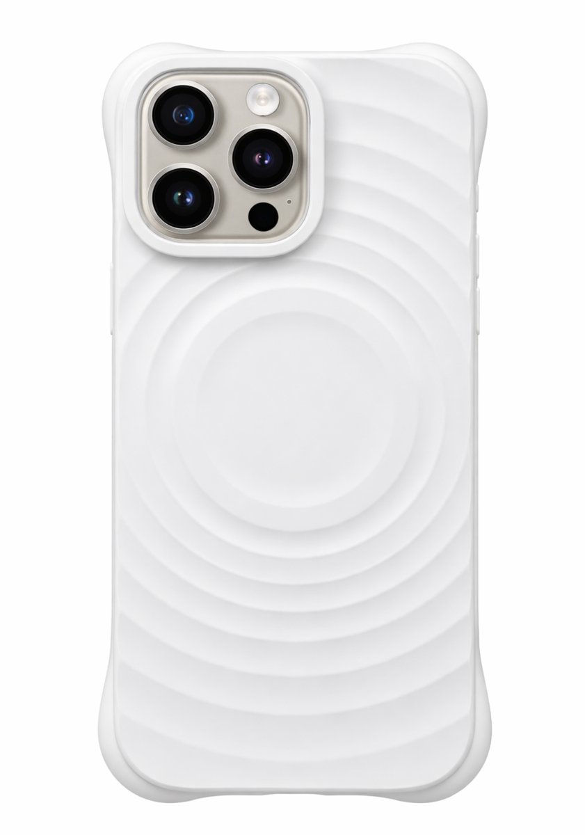 Seltrix® - Ripple telefoonhoesje - iPhone 16 - Hoogwaardige kwaliteit - Geschikt voor MagSafe - Wavy phone case - iPhone hoesje shockproof - Wit