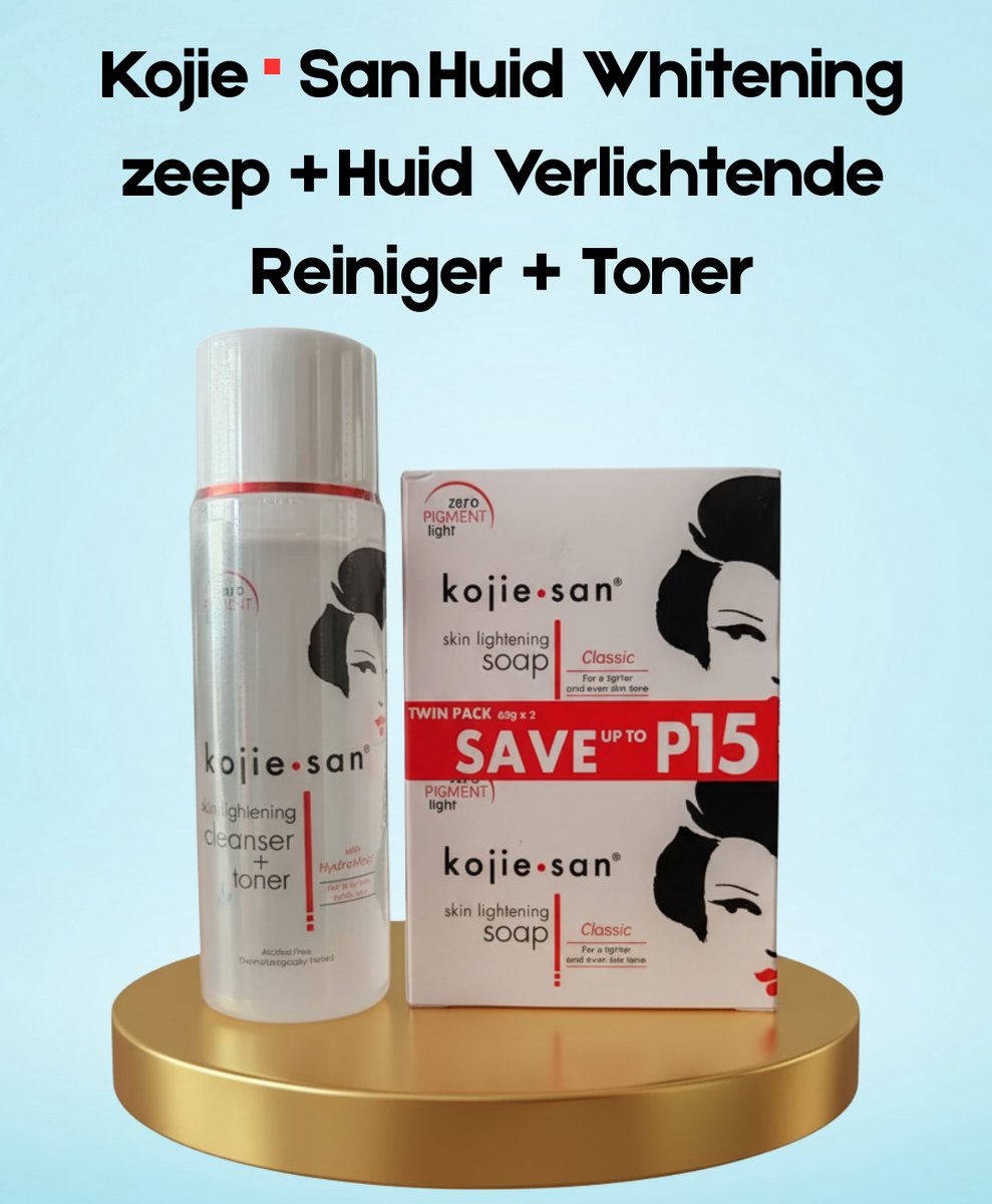 Kojie San Huid Whitening zeep 2 x 65 gram + Huid Whitening Reiniger + Toner