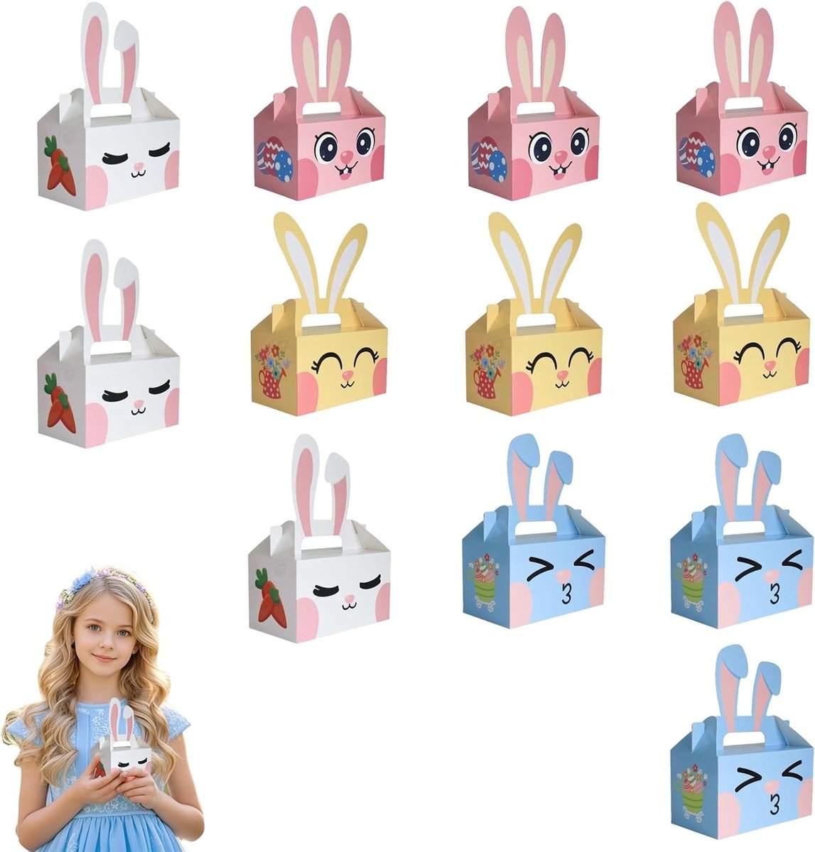Unieke DIY Paasdozen - 12 Stuks - Creatieve Paasgeschenken voor Kinderen - Perfect voor Paasactiviteiten en Verjaardagen - Alternatief voor Paasmanden