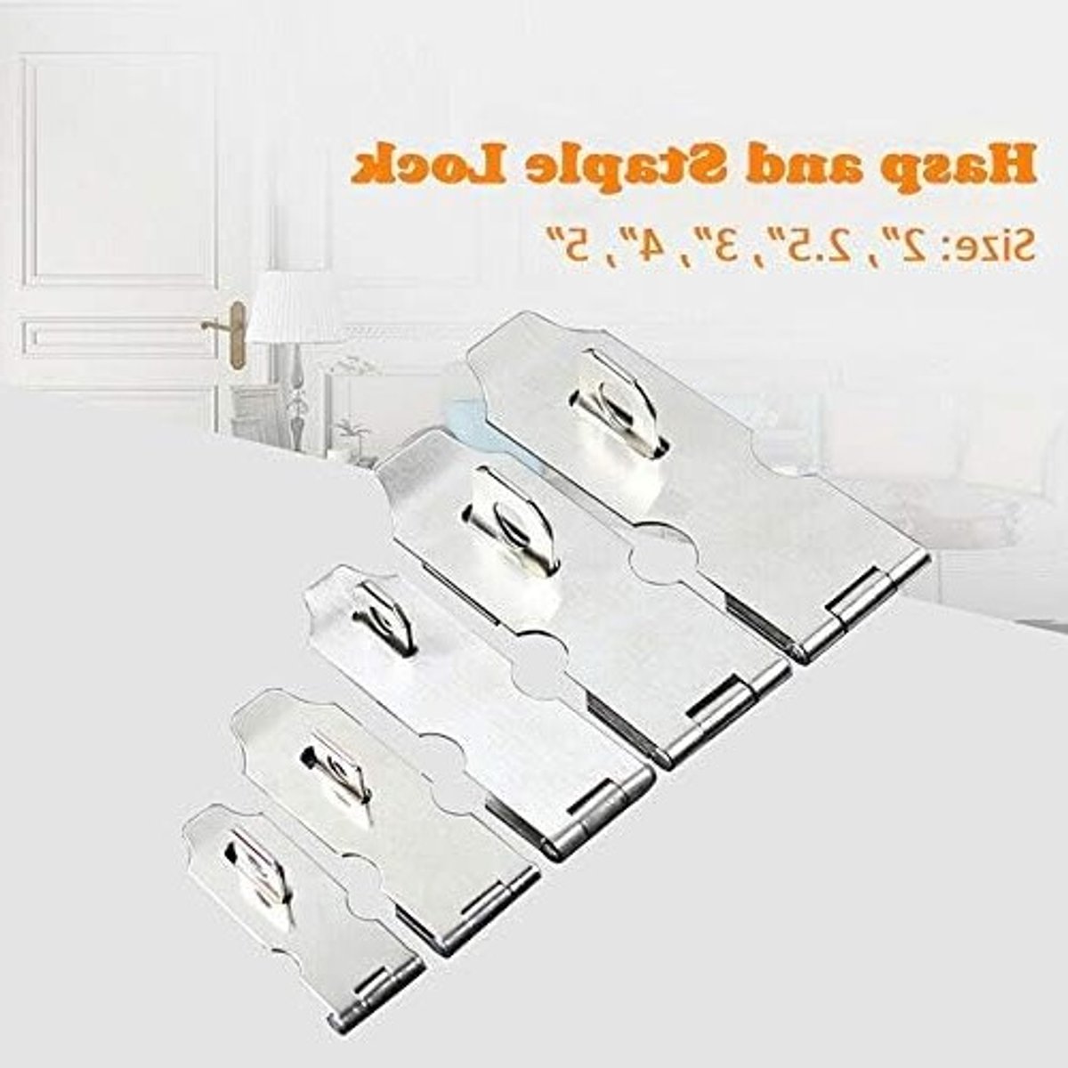 3 Stuks Rvs Deurslot Hasp, 2 Inch Zware Kwaliteit Barn Lock Hasp, Veiligheidsslot voor Binnen- en Buitendeuren, Kast en Poort