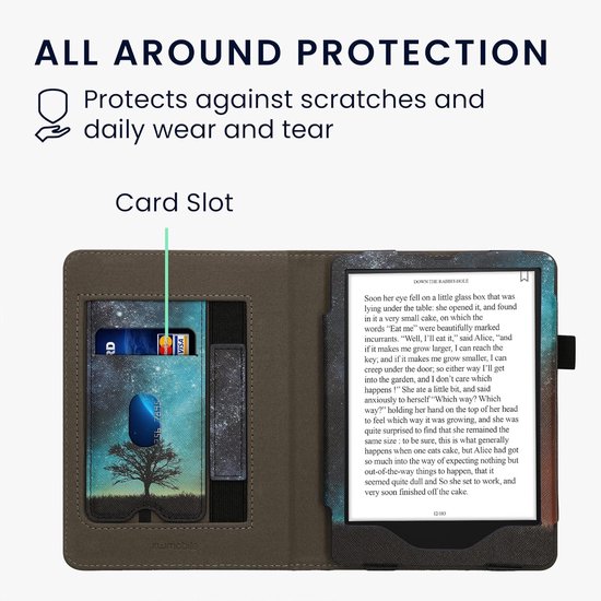 E-reader hoesje - Ereader cover - Apparaat beschermen - Magnetische sluiting - Kindle Paperwhite 11e Gen - Blauw grijs zwart — afbeelding 4
