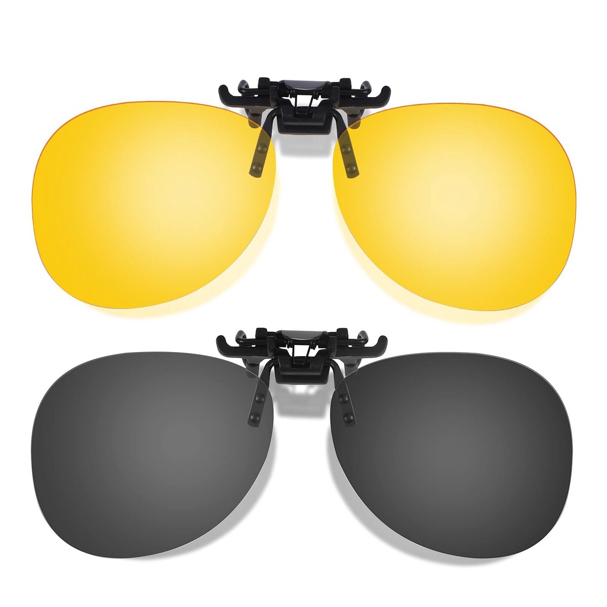 Store_9 - Zonnebril - Gepolariseerde Clip on - Flip Up - Bijziendheid - 2 Pack - Geschikt voor Mannen Vrouwen - Donkergrijs en Blauw